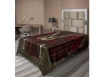 Abakuhaus Lenzuolo Gotico, Misteriosa Stanza Buia Nel Castello, Antiche Colonne, Candele, Atmosfera Spirituale, Lenzuolo Morbido E Confortevole Per Un Letto Decorativo, 1 Pezzo, 260 Cm X 168 Cm, Nero E Rosso