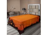 Abakuhaus Lenzuolo Di Halloween, Ragnatela, Zucche Intagliate, Periodo Dell'anno Dell'orrore, Stampa "Dolcetto O Scherzetto"", Lenzuolo Morbido E Confortevole Per Un Letto Decorativo, 1 Pezzo, 190 Cm X 100 Cm, Arancione E Marrone."