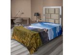 Abakuhaus Lenzuolo Yosemite, Yosemite El Capitan E Half Dome Nel Parco Nazionale Della California, Vista Estiva, Lenzuolo Morbido E Confortevole Per Un Letto Decorativo, 1 Pezzo, 260 Cm X 168 Cm, Verde Blu