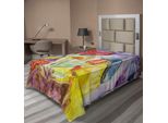 Abakuhaus Lenzuolo Psichedelico, Funghi Acquerellati In Stile Grunge, Disegno Colorato Con Motivi Naturali, Lenzuolo Morbido E Confortevole Per Un Letto Decorativo, 1 Pezzo 190 Cm X 100 Cm, Multicolore