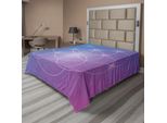 Abakuhaus Lenzuolo Geometrico, Forme Rotonde In Uno Spazio Bidimensionale, Immagine Di Manufatto Storico, Lenzuolo Morbido E Confortevole Per Un Letto Decorativo, 1 Pezzo, 244 Cm X 205 Cm, Blu E Viola