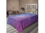 Abakuhaus Lenzuolo Geometrico, Forme Rotonde In Uno Spazio Bidimensionale, Immagine Di Manufatto Storico, Lenzuolo Morbido E Confortevole Per Un Letto Decorativo, 1 Pezzo, 190 Cm X 100 Cm, Blu E Viola
