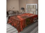 Abakuhaus Lenzuolo Con Angoli, Misty Forest Con Foglie Di Alberi Decidui Alberi Stagionali Da Caldo A Freddo Immagine Selezionata, Lenzuolo Superiore Morbido E Confortevole Per Un Letto Decorativo 1 Pezzo 260 Cm X 168 Cm, Arancione Marrone