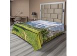 Abakuhaus Lenzuolo Yosemite, Yosemite Valley Meadows Con Alberi, Nuvole Soffici E Scogliera, Immagine Turistica, Lenzuolo Morbido E Confortevole Per Un Letto Decorativo, 1 Pezzo, 244 Cm X 205 Cm, Grigio Verde