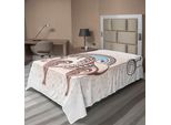 Abakuhaus Lenzuolo Zodiacale, Icone Dell'oroscopo Antico - Toro Con Immagine Del Toro Su Grafica Grungy, Lenzuolo Morbido E Confortevole Per Un Letto Decorativo 1 Pezzo 260 Cm X 168 Cm, Beige Marrone