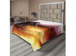 Abakuhaus Fantasy World Lenzuolo, Supereroe Nel Suo Costume Originale Vola Magic Flame Save The World Tema, Morbido E Confortevole Lenzuolo Superiore Per Un Letto Decorativo 1 Pezzo 244 Cm X 205 Cm, Giallo Rosso