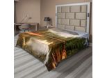 Abakuhaus Lenzuolo Yosemite, Riflessi Degli Alberi Sul Fiume Merced Yosemite Valley National Park California In Autunno, Morbido E Confortevole Lenzuolo Superiore Per Un Letto Decorativo 1 Pezzo 266 Cm X 260 Cm, Verde