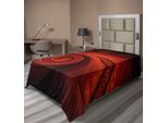 Abakuhaus Lenzuolo Spiers, Spooky Spirale Nell'oscurità Con Effetti Digitali Stupisce Dreamy Place Image Print, Morbido E Confortevole Lenzuolo Superiore Per Un Letto Decorativo 1 Pezzo 190 Cm X 100 Cm, Rosso