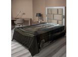 Abakuhaus Lenzuolo Gotico, Il Paesaggio Rituale Nella Foresta Segreta Obelisco Tra Troni Di Marmo Incisione Di Teschi, Lenzuolo Superiore Morbido E Confortevole Per Un Letto Decorativo 1 Pezzo 190 Cm X 100 Cm, Taupe Scuro E Crepuscolo