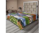 Abakuhaus Lenzuolo Estivo, Collage Con Nove Diversi Paesaggi Estivi Quadrati Di Natura Rurale, Lenzuolo Superiore Morbido E Confortevole Per Un Letto Decorativo 1 Pezzo 275 Cm X 260 Cm, Multicolore