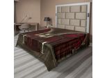 Abakuhaus Lenzuolo Gotico, Misteriosa Stanza Buia Nel Castello, Antiche Colonne, Candele, Atmosfera Spirituale, Morbido E Comodo Lenzuolo Superiore Per Un Letto Decorativo, 1 Pezzo, 260 Cm X 228 Cm, Nero E Rosso