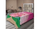 Abakuhaus Lenzuolo Magico, Castello Da Favola Con Principessa Magica E Elfo Nel Cielo - Regno Dei Sogni Immaginario, Lenzuolo Morbido E Confortevole Per Un Letto Decorativo 1 Pezzo 260 Cm X 168 Cm, Verde Rosa