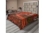 Abakuhaus Lenzuolo Con Caduta, Misty Forest Con Foglie Di Alberi Decidui Alberi Stagionali Da Caldo A Freddo Immagine Selezionata, Lenzuolo Superiore Morbido E Confortevole Per Un Letto Decorativo 1 Pezzo 260 Cm X 228 Cm, Arancione Marrone