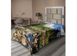 Abakuhaus Yosemite Lenzuolo, Nuvole Soffici Foresta Pietre Fiume Parco Nazionale Di Yosemite California Stati Uniti Paesaggio Acquatico, Morbido E Confortevole Lenzuolo Superiore Per Un Letto Decorativo 1 Pezzo 190 Cm X 100 Cm, Verde Blu