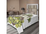 Abakuhaus Lenzuolo Hamsa, Elementi Naturali Ispirati Alla Mano Di Hamsa Con Foglie E Rami, Armonia Zen Naturale, Lenzuolo Morbido E Confortevole Per Un Letto Decorativo, 1 Pezzo, 260 Cm X 168 Cm, Marrone, Verde, Bianco