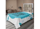 Abakuhaus Lenzuolo Con Proverbio, Colorato In Stile Retrò, Non Smettere Mai Di Sognare, Calligrafia Con Stampa Boho A Piuma, Lenzuolo Morbido E Confortevole Per Un Letto Decorativo, 1 Pezzo 190 Cm X 100 Cm, Blu E Bianco