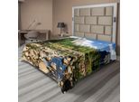 Abakuhaus Yosemite Lenzuolo, Nuvole Soffici Foresta Pietre Fiume Parco Nazionale Di Yosemite California Stati Uniti Paesaggio Acquatico, Morbido E Confortevole Lenzuolo Superiore Per Un Letto Decorativo 1 Pezzo 244 Cm X 205 Cm, Verde Blu