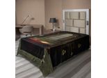 Abakuhaus Lenzuolo Gotico, Tema Fantasy Incantesimo Stregone Strega Teschi Su Scaffali Candele Paesaggio Spettrale, Lenzuolo Morbido E Confortevole Per Un Letto Decorativo 1 Pezzo 190 Cm X 100 Cm, Rosso-Marrone