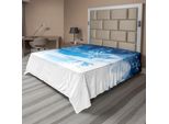 Abakuhaus Lenzuolo Invernale, Fiocchi Di Neve, Cristalli Di Ghiaccio, Abeti, Nuvole E Stelle, Lenzuolo Morbido E Confortevole Per Un Letto Decorativo, 1 Pezzo, 275 Cm X 260 Cm, Blu