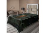 Abakuhaus Lenzuolo Gotico, Padiglione Romano Lanterna Pillars Dome Architettura Medievale Tema Mistico, Lenzuolo Morbido E Confortevole Per Un Letto Decorativo 1 Pezzo 260 Cm X 168 Cm, Blu Petrolio Arancione