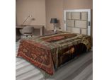 Abakuhaus Lenzuolo Gotico, Trono Del Re Nel Palazzo Vintage, Tema Architettonico Medievale, Lenzuolo Morbido E Confortevole Per Un Letto Decorativo, 1 Pezzo, 260 Cm X 168 Cm, Grigio Bordeaux