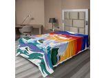 Abakuhaus Lenzuolo Con Cigno, Immagine Stravagante Di Una Coppia Di Cigni Che Nuotano Su Uno Sfondo Colorato, Stampa Moderna, Lenzuolo Morbido E Confortevole Per Un Letto Decorativo, 1 Pezzo, 190 Cm X 100 Cm, Multicolore