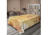 Abakuhaus Lenzuolo Con Motivo Isola, Carte Antiche, Tesori, Sporco, Ruggine, Pergamena, Stampa, Tema Storico, Design Boho, Lenzuolo Morbido E Confortevole Per Un Letto Decorativo, 1 Pezzo, 190 Cm X 100 Cm, Beige