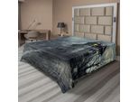 Abakuhaus Lenzuolo Halloween, Design Halloween Con Casa Stregata Gotica, Cielo Scuro E Alberi Spogli A Tema Fantasma, Lenzuolo Morbido E Confortevole Per Un Letto Decorativo 1 Pezzo 275 Cm X 260 Cm, Verde Acqua