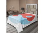 Abakuhaus Lenzuolo Ying Yang, Pittura Ad Acquerello, Tema Culturale Asiatico, Equilibrio, Armonia, Morbido E Confortevole Lenzuolo Superiore Per Un Letto Decorativo, 1 Pezzo, 260 Cm X 168 Cm, Rosso, Blu, Bianco