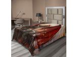 Abakuhaus Fantasy World Lenzuolo, Drago Maestoso, La Creatura Sputafuoco è Ferma, Morbido E Confortevole Lenzuolo Superiore Per Un Letto Decorativo 1 Pezzo 190 Cm X 100 Cm, Multicolore