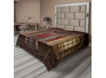 Abakuhaus Lenzuolo Gotico, Trono Medievale Rosso Ritratto Dell'aquila Su Muro Edificio Antico Fantasia Stampa, Lenzuolo Morbido E Confortevole Per Un Letto Decorativo 1 Pezzo 244 Cm X 205 Cm, Marrone Rubino