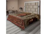 Abakuhaus Lenzuolo Gotico, Trono Del Re Nel Palazzo Vintage, Tema Architettonico Medievale, Lenzuolo Morbido E Confortevole Per Un Letto Decorativo, 1 Pezzo, 275 Cm X 260 Cm, Grigio Bordeaux