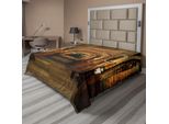 Abakuhaus Lenzuolo Gotico, Passaggio Con Scale Segreto Gateway Colonna Mistica Tempio Medievale Tema, Morbido E Confortevole Lenzuolo Superiore Per Un Letto Decorativo 1 Pezzo 275 Cm X 260 Cm, Marrone E Rosso