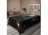 Abakuhaus Fantasy World Lenzuolo, Esercito Cibernetico Nel Profondo Della Foresta Tema Futuristico Artificiale Cattivo Combattente, Lenzuolo Morbido E Confortevole Per Un Letto Decorativo 1 Pezzo 190 Cm X 100 Cm, Blu Rosso