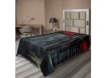 Abakuhaus Fantasy World Lenzuolo, Personaggio Immaginario Reverente Nel Tempio Di Fuoco, Stampa Gotica Oscura Con Demoni, Lenzuolo Morbido E Confortevole Per Un Letto Decorativo, 1 Pezzo, 260 Cm X 168 Cm, Grigio Rosso