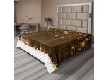 Abakuhaus Lenzuolo Natalizio, Decorazioni Con Fiocchi Di Neve, Avvento, Vigilia Di Natale, Buon Natale, Decorazioni Invernali, Lenzuolo Morbido E Confortevole Per Un Letto Decorativo, 1 Pezzo, 260 Cm X 228 Cm, Marrone E Bianco