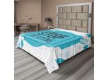 Abakuhaus Lenzuolo Con Proverbio, Stile Retrò Colorato, Non Smettere Mai Di Sognare, Calligrafia Con Stampa Boho A Penna, Lenzuolo Morbido E Confortevole Per Un Letto Decorativo, 1 Pezzo, 266 Cm X 260 Cm, Blu E Bianco.