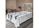 Abakuhaus Lenzuolo Con Proverbio, "Never Stop Dreaming"", Acchiappasogni Etnico Illustrazione Moderna Scritta, Morbido E Confortevole Lenzuolo Superiore Per Un Letto Decorativo 1 Pezzo 190 Cm X 100 Cm, Bianco Blu"