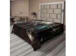 Abakuhaus Fantasy World Lenzuolo, Esercito Cibernetico Nel Profondo Della Foresta Tema Futuristico Artificiale Cattivo Combattente, Lenzuolo Morbido E Confortevole Per Un Letto Decorativo 1 Pezzo 244 Cm X 205 Cm, Blu Rosso