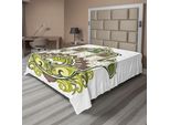 Abakuhaus Lenzuolo Hamsa, Elementi Naturali Ispirati Alla Mano Di Hamsa Con Foglie E Rami, Armonia Zen Naturale, Lenzuolo Morbido E Confortevole Per Un Letto Decorativo, 1 Pezzo, 275 Cm X 260 Cm, Marrone, Verde, Bianco