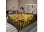 Abakuhaus Lenzuolo Ying Yang, Design Industriale Yingyang Dell'asia Orientale Su Motivo Tecnologico Sunburst, Lenzuolo Superiore Morbido E Confortevole Per Un Letto Decorativo 1 Pezzo 190 Cm X 100 Cm, Marrone Marrone Chiaro
