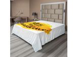 Abakuhaus Lenzuolo Con Proverbio, Frase Ispiratrice Su Sfondo Acquerellato Irregolare Con Tema Della Vita Consapevole, Morbido E Confortevole Lenzuolo Superiore Per Un Letto Decorativo 1 Pezzo 244 Cm X 205 Cm, Giallo Nero