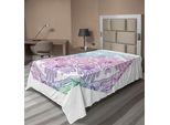Abakuhaus Lenzuolo Hamsa, Evil Eye Con Il Motto Hamsa Hands Asian Cosmos Mystical Mandala Pattern, Morbido E Confortevole Lenzuolo Superiore Per Un Letto Decorativo 1 Pezzo 260 Cm X 168 Cm, Blu Lilla