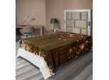 Abakuhaus Lenzuolo Natalizio, Decorazioni Con Fiocchi Di Neve, Avvento, Vigilia Di Natale, Buon Natale, Decorazioni Invernali, Lenzuolo Morbido E Confortevole Per Un Letto Decorativo, 1 Pezzo, 190 Cm X 100 Cm, Marrone E Bianco