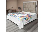 Abakuhaus Lenzuolo Ying Yang, Arcobaleno Di Coriandoli Colorati Con Disegno Grafico In Stile Ying Yang, Tema Asiatico, Lenzuolo Morbido E Confortevole Per Un Letto Decorativo, 1 Pezzo, 260 Cm X 228 Cm, Multicolore