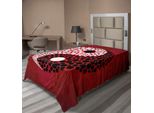 Abakuhaus Lenzuolo Ying Yang, Disegno Grafico Astratto Yin Yang Circle Motivo Bianco E Nero Cosmo Ed Energia, Lenzuolo Morbido E Confortevole Per Un Letto Decorativo 1 Pezzo 260 Cm X 168 Cm, Rosso