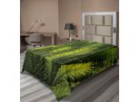 Abakuhaus Lenzuolo Con Palma, Foglie Di Palma, Piante Tropicali, Tema Foresta, Immagine Esotica Di Bellezza Naturale, Lenzuolo Morbido E Confortevole Per Un Letto Decorativo, 1 Pezzo, 260 Cm X 168 Cm, Verde