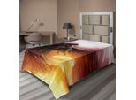 Abakuhaus Fantasy World Lenzuolo, Supereroe Nel Suo Costume Originale Volare Magic Flame Save The World Tema, Morbido E Confortevole Lenzuolo Superiore Per Un Letto Decorativo 1 Pezzo 190 Cm X 100 Cm, Giallo Rosso