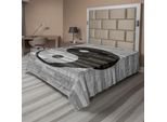 Abakuhaus Lenzuolo Ying Yang, Stile Minimalista Tradizionale Asiatico Ying Yang Effetto Pavimento In Legno Rustico Stile Moderno, Lenzuolo Morbido E Confortevole Per Un Letto Decorativo 1 Pezzo 260 Cm X 228 Cm, Nero Grigio