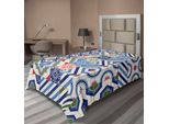Abakuhaus Lenzuolo Marocchino, Motivi Orientali Marocchini In Colori Etnici Retrò, Design Arabesco BohéMien Orientale, Lenzuolo Morbido E Confortevole Per Un Letto Decorativo, 1 Pezzo, 190 Cm X 100 Cm, Multicolore